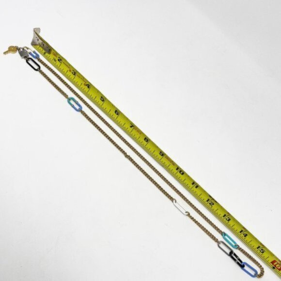 Marc Jacobs Necklace Stationary Bubble Medley Gold Teal Black White Blue Silver - Picture 9 of 10